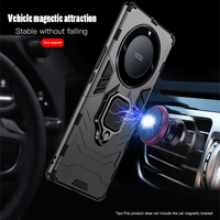 Pour Honor Magic6 Magic 6 5 4 Lite Antichoc Armure Cas Shiled Silicone Métal Anneau Stand Couverture de Téléphone pour Honor X9A X8 X50 X40