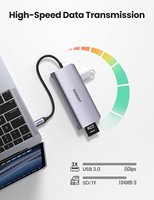 Hub USB-C Ugreen 9 en 1, station d'accueil multifonction 10 en 1 de type C, adaptateur pour MacBook Pro, accessoire pour ordinateur portable, en stock
