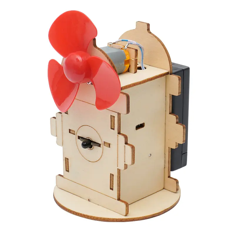 Kit de experimento de ventilador de inducción de llama de madera de autoensamblaje al por mayor, juguetes de madera para niños para enseñanza de ciencias