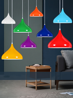 Nordique Simple Macaron Couleur Lustres LED Lampe Suspendue Multicolore Cuisine Café Tête Unique Pendentif Lumière