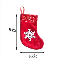 Mini chaussettes de Noël de luxe en velours à sequins, petites décorations suspendues pour sapin de Noël, sacs cadeaux pour bonbons pour fêtes de fin d'année