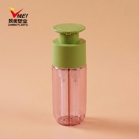 Bouteille en plastique PET portable de 100 ml à double compartiment avec pompe à vis pour emballage de lotion de soin de la peau et de teinture capillaire, sérigraphiée