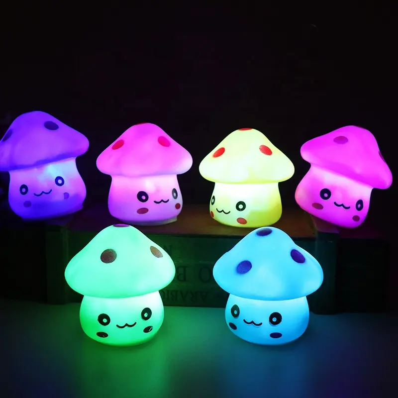 Mskwee Mini Cute Mushroom Lamp Small Color Changing LED Kids Gift Mushroom Night Light for Children