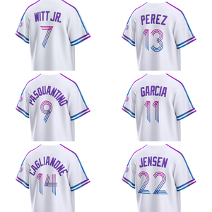 เสื้อเบสบอลอเมริกันสีขาวแบบเย็บใหม่ปี 2026 หมายเลข 7 บ็อบบี้ วิท จูเนียร์ 13 <span class=keywords><strong>ซ</strong></span>ัลวาดอร์ <span class=keywords><strong>เป</strong></span><span class=keywords><strong>เร</strong></span><span class=keywords><strong>ซ</strong></span> 9 ปาสควานติโน 11 การ์เซีย 14 คาลเลียนโน - Product Image 4