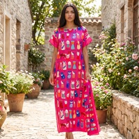 Nouvelle Robe Longue Africaine Grande Taille Imprimée avec Foulard – Styles de Robes Africaines pour Vacances