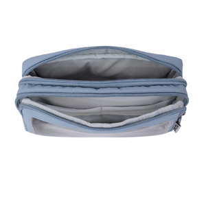 <b>Light</b> Blue Nylon Pencil Case with Clear <b>Window</b> A5 Size Stationery Bag for School and Office Use - Product Image 4
