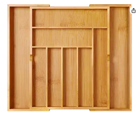 Boîte à couteaux rectangulaire en bambou, organisateur d'ustensiles de cuisine écologique, support de rangement multifonctionnel et sûr pour les aliments, pour une organisation soignée