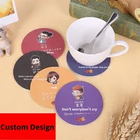 Sous-verres et sets de table en papier absorbant jetables personnalisés, résistants à la chaleur, sous-verres à bière, sous-plats suspendables avec logo, étiquette rigide