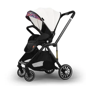廉价批发折叠婴儿推车二合一紧凑型bebek arabasi简易折叠婴儿车婴儿车带安全汽车座椅