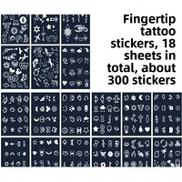 Groothandel Mini Vingerhandjes Lichaam Tijdelijke Kruiden Sap Tattoo Langdurige Semi Permanente Tattoo Stickers