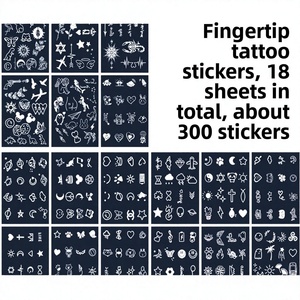 Autocollants de <span class=keywords><strong>tatouage</strong></span> <span class=keywords><strong>semi</strong></span>-permanents longue durée à base de jus végétal pour doigts et corps, vente en gros - Product Image 1