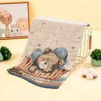 Serviette de bain bébé en coton lavé 4 couches RTS Square, motif animal mignon jacquard, douce et moelleuse, pour la maison, pour le visage et les mains des tout-petits, absorbante