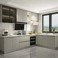 Elabor Designs - Juego de Muebles de Cocina Completos de Tablero MDF de Color Negro Simple, Hecho en China para el Hogar
