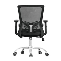 Fauteuil de visiteur, chaise de bureau avec roulettes en nylon PU et dossier moyen pour bureau commercial