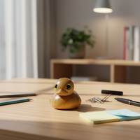 Figurine de canard en bois de thuya de qualité supérieure Runwood, sculptée à la main, polissage lisse, durable, design amusant avec doigt d'honneur, décoration de bureau