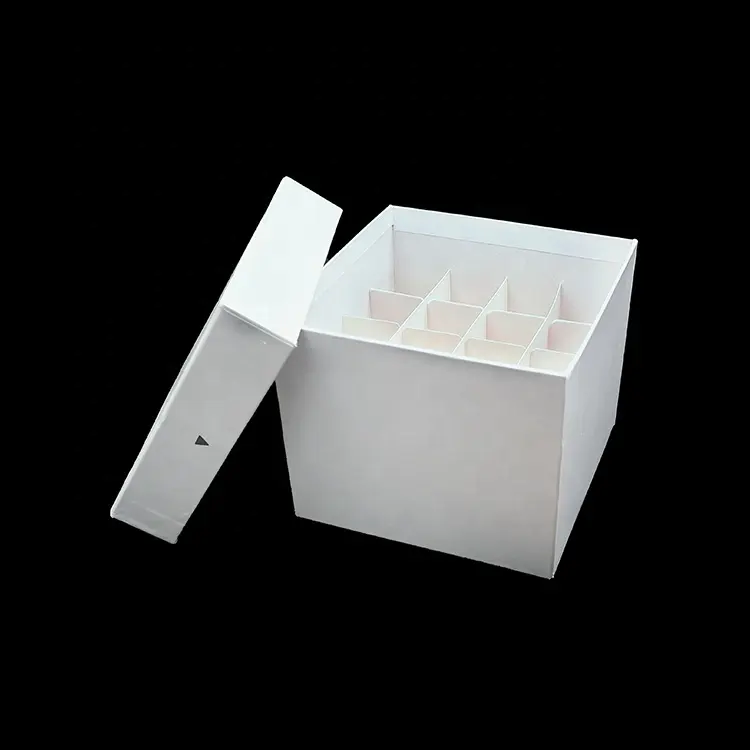 Лабораторные исследования, криогенный флакон для хранения, картон, криобокс, морозильник, коробка для хранения, бумага с откидной крышкой, картонная Крио-коробка