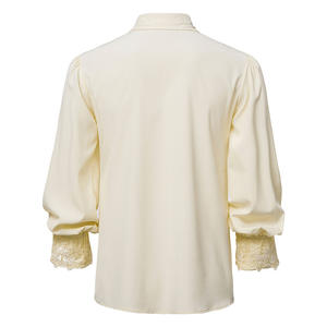 Chemise de <span class=keywords><strong>pirate</strong></span> blanche à volants pour homme, style vintage Renaissance victorien steampunk, costume de vampire, <span class=keywords><strong>chemisier</strong></span> pour fête d'Halloween, cosplay - Product Image 4