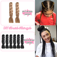 X-TRESS Prix de Gros Extensions de Cheveux à Tresser 24 pouces, Tresses Box Braids en Fibre Haute Température, Tresses Jumbo au Crochet pour Femmes Noires