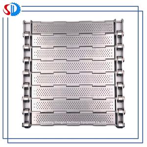 Ağır paslanmaz çelik Metal tel örgü delikli zincir bağlantı plaka konveyör bandı - Product Image 6