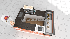 Kiosque à crème glacée accrocheur 10x8 pieds, design bleu et blanc, kiosque de centre commercial à vendre par <span class=keywords><strong>Myidea</strong></span> - Product Image 4