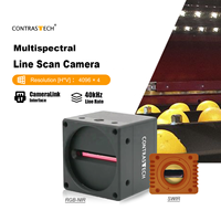 Caméra de numérisation linéaire multispectrale 4K 7μ haute vitesse 120kHz 4096x4 TDI GigE/CameraLink RGB-NIR SWIR pour l'intégration de systèmes de tri