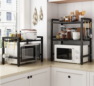 Estante Ajustable para Horno de Microondas, Color Negro, para Organización del Hogar, Venta al Por Mayor - Product Image 4