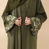Usine Abaya Modeste Dubaï Islamique Femmes Musulmanes Robe en Mousseline de Soie Kimono Ombre Assorti Hijab Ensemble Grande Taille Sans Couture