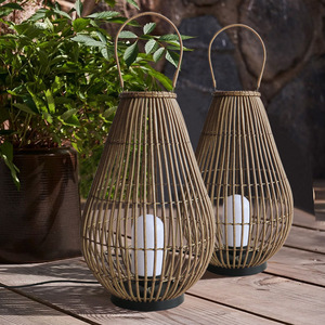 Lanternes d'extérieur en rotin, source de lumière LED 10W, étanches, éclairage de jardin, balcon, terrasse - Product Image 1