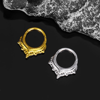 Evorte – Anneau de nez serpent élégant en acier inoxydable plaqué or, piercing septum, clicker, boucles d'oreilles cartilage daith hélix pour femme
