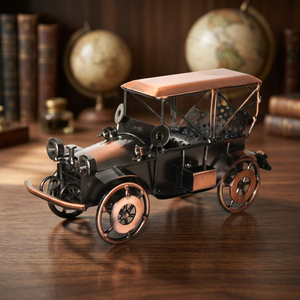 NIRMALA HANDICRAFTS Handcrafted Modern Metal Jeep <b>Model</b> <b>Car</b> Sculpture | Antique Copper Finish Rectangle Iron Home Decor Tabletop - Product Image 1