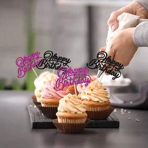 Adornos para Cupcakes de Feliz Cumpleaños con Brillantina, Decoraciones para Cupcakes con Temática de Halloween y Aniversario - Product Image 4