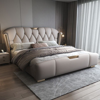 Lit de luxe de haute qualité, design industriel italien, modulaire, taille king, revêtement en velours, cadre en bois massif, panneaux en MDF, fabriqué en Chine