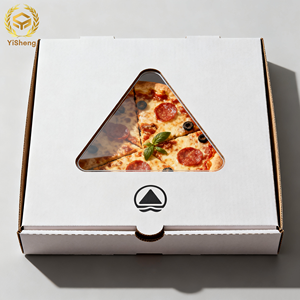 Scatola per Pizza Personalizzata con Logo Stampato 12 14 16 Pollici con Finestra in Carta Kraft Ondulata Ecologica all'Ingrosso per Ristoranti e Asporto - Product Image 3