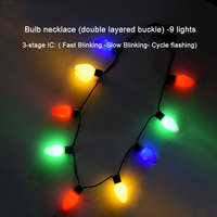 Collier lumineux LED Neonglo à 9 ampoules, décorations de Noël et de fêtes, accessoires pour pulls de Noël originaux, Diwali, Ramadan, à piles