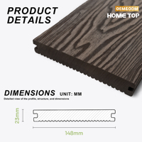 Planches de terrasse en WPC pour l'extérieur, composite bois-plastique, surface gaufrée 3D, certifiées CE ISO