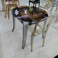 Nouvelle conception de tables d'appoint pour chambres à coucher, plateau en verre transparent, table ronde, petite table basse en acrylique, meubles