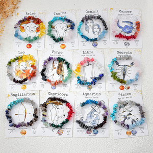 Pulsera Unisex Bañada en Oro con Piedras Naturales de los Doce Signos del Zodíaco, Estilo Moderno, con Tarjeta de Regalo, Colección 2026 Energy Stone - Product Image 1