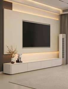 ตู้วาง<span class=keywords><strong>ทีวี</strong></span>ไม้จริงทันสมัย ดีไซ<span class=keywords><strong>น</strong></span>์<span class=keywords><strong>ติด</strong></span><span class=keywords><strong>ผนัง</strong></span>แบบลอย ปรับแต่ง<span class=keywords><strong>ชั้น</strong></span><span class=keywords><strong>วาง</strong></span>ได้ ทำความสะอาดง่าย - Product Image 1