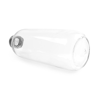 Bouteille d'eau sport en verre transparent de 1000 ml (32 oz) avec couvercle en acier inoxydable