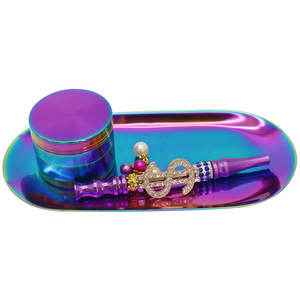 Narguilé Shisha conseils 50MM en alliage de Zinc herbe broyeur métal acier inoxydable plateau roulant fumer Accessroeis boîte ensemble fumer ensemble - Product Image 6