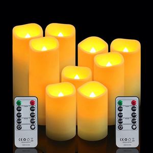 Ensemble de bougies LED sans flamme en forme de pilier avec télécommande, minuterie, fonctionnant sur piles, pour la décoration de mariage et de la maison - Product Image 1
