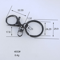 Anneaux porte-clés métalliques tendance de 30 mm de long, avec fermoir mousqueton plaqué de 70 mm, pour la fabrication de bijoux