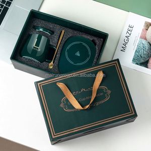 Juego de regalo de negocios, taza de café con autocalentamiento, Control de temperatura, taza inteligente, calentador, taza eléctrica de cerámica termostática calentada inalámbrica - Product Image 2