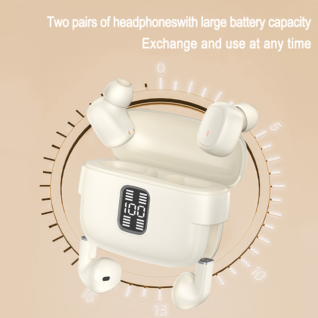TWS Gaming In-ear Wireless Earbuds Digital Display JL Chipset ENC Noise Cancellation Low Latency Waterproof Sports Earphones