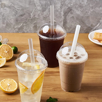 Gobelet en PET transparent jetable personnalisable de 98 mm avec impression sérigraphique pour thé au lait et jus
