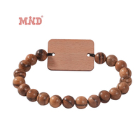 Bracelet en bois perlé NFC personnalisé, bracelet RFID pour festival, élastique, étanche