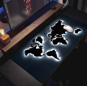 Tapis de souris et de clavier lavables, tapis de souris pour ordinateur portable, tapis de bureau avec un design de <span class=keywords><strong>carte</strong></span> <span class=keywords><strong>du</strong></span> <span class=keywords><strong>monde</strong></span> coloré et lumineux - Product Image 2