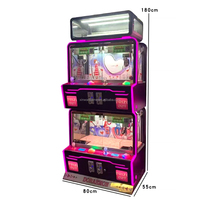 Mini Rose Maison Arcade Japonais Griffe Machine 4 Joueurs Poupée Grue Jouet Prix Attrape Jeu avec Bill Acceptor & Coin Paiement