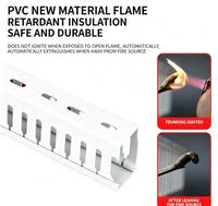 Goulotte de câblage en PVC ignifuge à fentes, homologuée RoHS, pour armoire de commande électrique