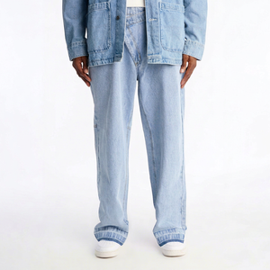 Nuevos Pantalones Casuales de Mezclilla para Hombre, Corte Slim Fit, Diseño Vintage, Estilo Urbano - Product Image 1